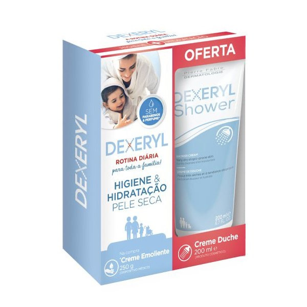 Dexeryl Creme Emoliente 250G com Oferta de Creme de Duche 200ml