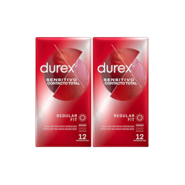 Durex Duo Sensitivo Contacto Total Preservativos 2 x 12 Unidade(s) com Oferta da 2ª Embalagem